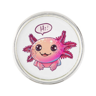 Cute Axolotl Comic in cartoon style Lapel Pin