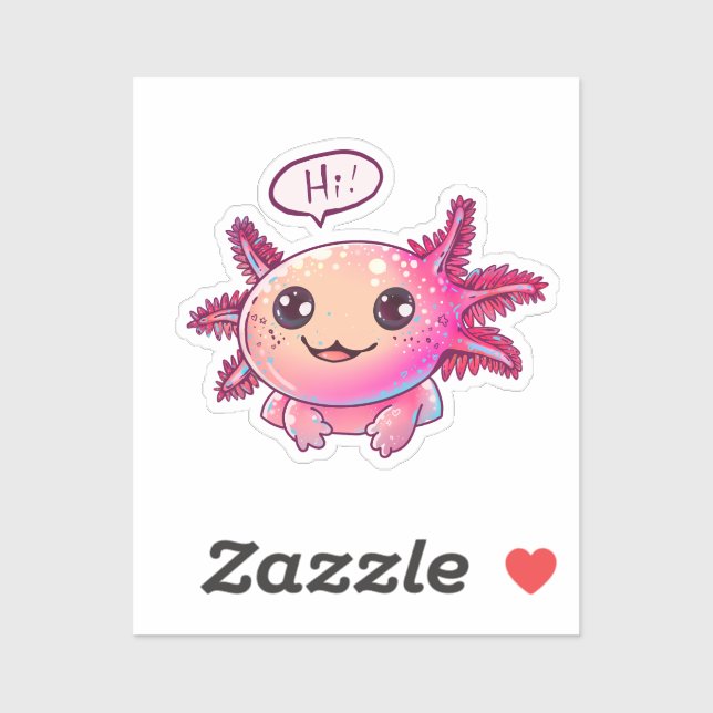 Cute Axolotl Comic in cartoon style Sticker (Sheet)