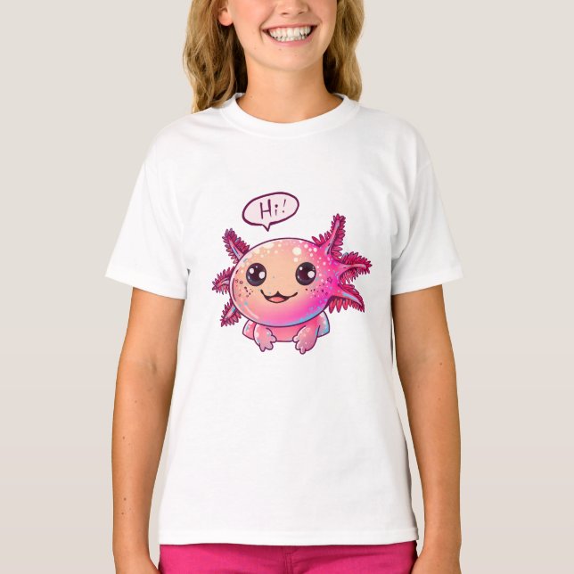 Cute Axolotl Comic in cartoon style T-Shirt (Front)
