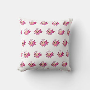 Cute Axolotl Comic in cartoon style Throw Pillow