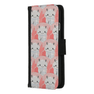 Cute Axolotl Drinking Milk iPhone 8/7 Wallet Case