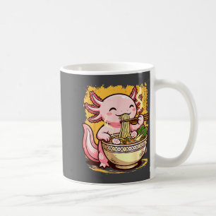 Cute Axolotl Eats Ramen Noodles Axolotls Ramen  Coffee Mug