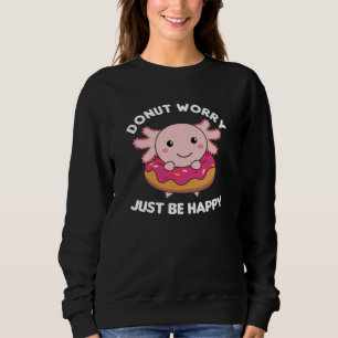 Cute Axolotl Funny Animals In Donut Pink Sweatshirt