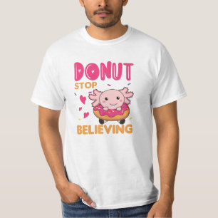 Cute Axolotl Funny Animals In Donut Pink T-Shirt