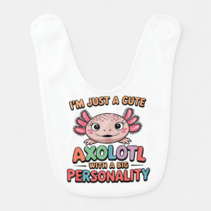 Cute Axolotl funny saying colorful design gift Baby Bib