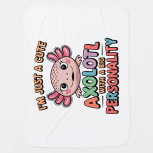 Cute Axolotl funny saying colorful design gift Baby Blanket