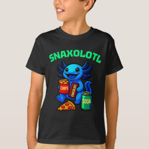 Cute Axolotl Funny Snaxolotl Snacks A Lot Axolotl T-Shirt