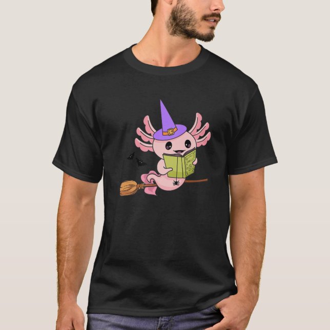 Cute Axolotl Halloween , Axolotl Witch Casting Spe T-Shirt (Front)