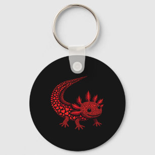 Cute Axolotl Heart Kids Mens Womens Valentine Axol Keychain