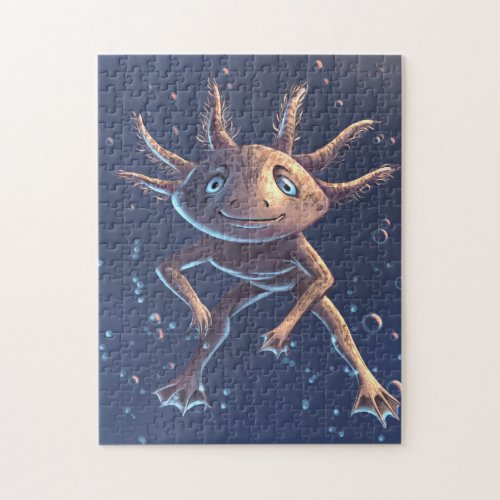 Cute axolotl in the water jigsaw puzzle