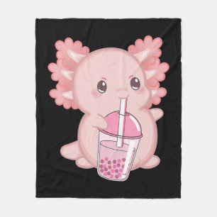 Cute Axolotl Japanese Strawberry Milk Anime Pink K Fleece Blanket