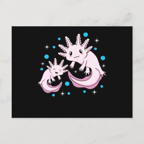 Cute Axolotl Kawaii Animal Axolotls Lover Pet Owne Invitation Postcard