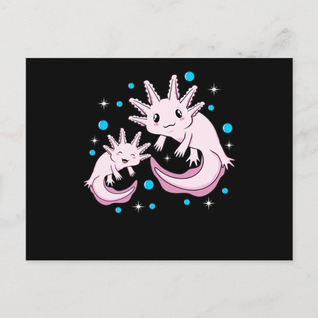 Cute Axolotl Kawaii Animal Axolotls Lover Pet Owne Invitation Postcard (Front)