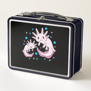 Cute Axolotl Kawaii Animal Axolotls Lover Pet Owne Metal Lunch Box