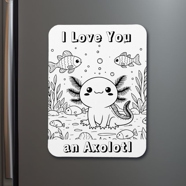 Cute Axolotl | Kid's Adult Coloring Magnet (Creator Uploaded)