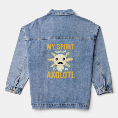Cute Axolotl Kids Boys Girls My Spirit Animal Is A Denim Jacket