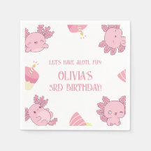 Cute Axolotl Kids Pink Alotl Fun Birthday
