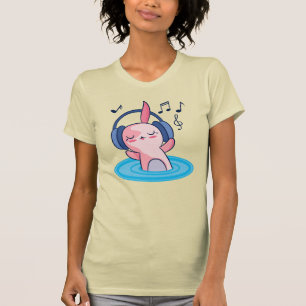 Cute Axolotl Listening To Music T-Shirt