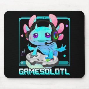 Cute Axolotl Lover Gamesalotl Gaming Axolotl Kids Mouse Pad