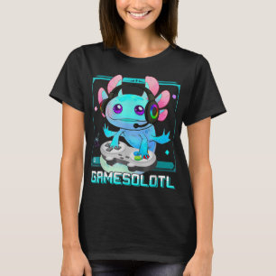 Cute Axolotl Lover Gamesalotl Gaming Axolotl Kids T-Shirt