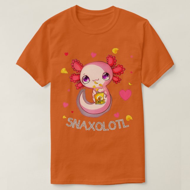 Cute Axolotl Lover Snaxolotl  (75)  T-Shirt (Design Front)