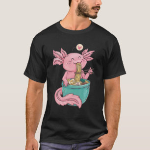 Cute Axolotl Lover Snaxolotl Eating Ramen Kawaii A T-Shirt