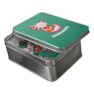 Cute Axolotl Lover Snaxolotl Kawaii Axolotl Food Jigsaw Puzzle