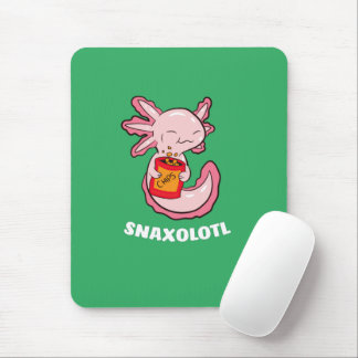 Cute Axolotl Lover Snaxolotl Kawaii Axolotl Food Mouse Pad