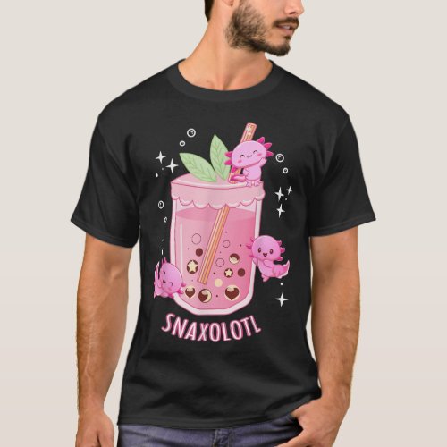 Cute Axolotl Lover Snaxolotl Kawaii Kids Axolotl  T_Shirt