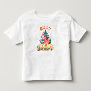 Cute Axolotl Merry Christmas Holiday Art Toddler T-shirt