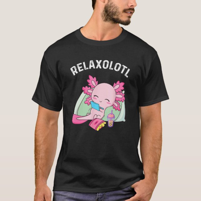 Cute Axolotl  Mexican Salamander Relaxolotl 3 T-Shirt (Front)