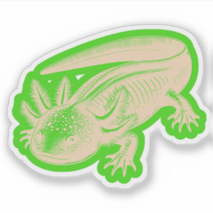 Cute Axolotl New Designs Deep Wood Pallete Vinyl Sticker