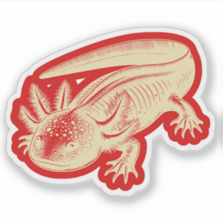  Cute Axolotl New Designs Red Autumn Vinyl  Sticker