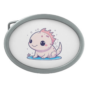 cute axolotl philosopher belt buckle
