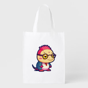 cute axolotl philosopher grocery bag
