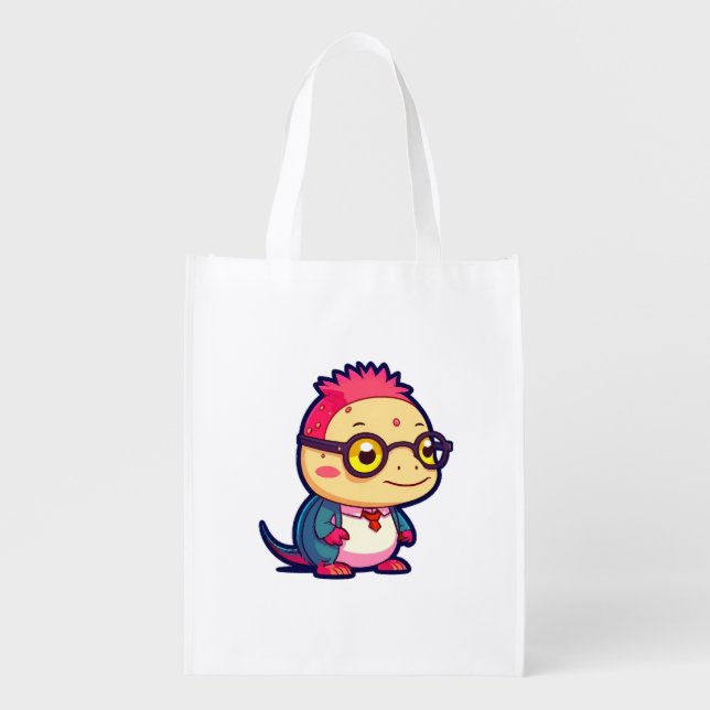 cute axolotl philosopher grocery bag (Front)
