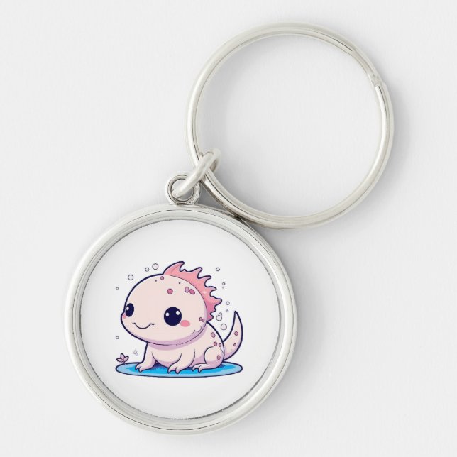 cute axolotl philosopher keychain (Front)