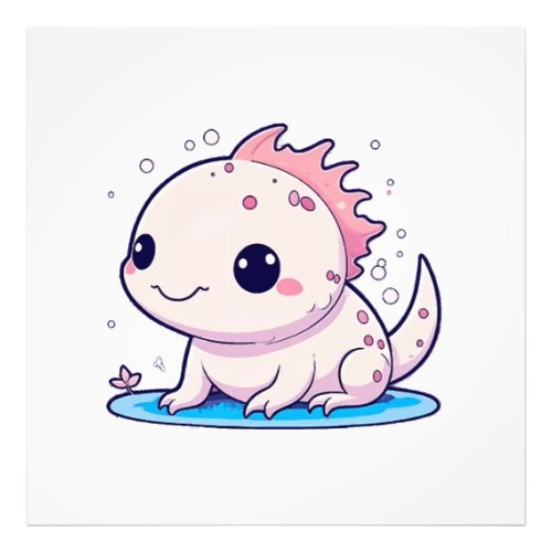 cute axolotl philosopher photo print