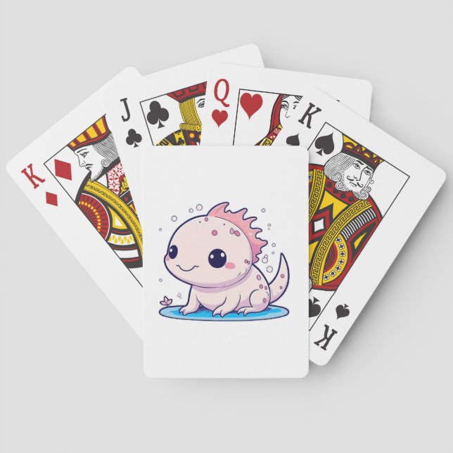 cute axolotl philosopher poker cards (Back)