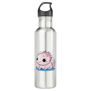 cute axolotl philosopher stainless steel water bottle