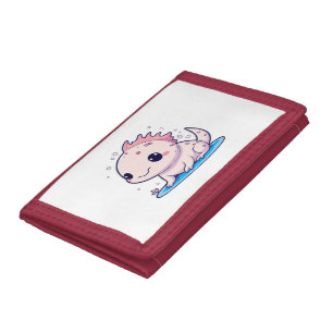 cute axolotl philosopher trifold wallet