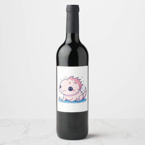 cute axolotl philosopher wine label