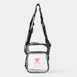Cute Axolotl Pink Salamander Personalized Clear Crossbody Bag