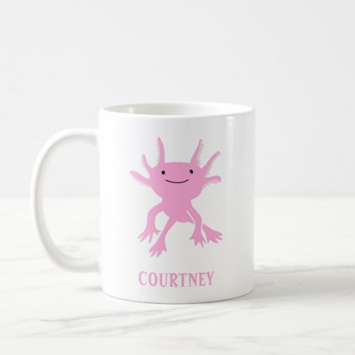 Cute Axolotl Pink Salamander Personalized Coffee Mug
