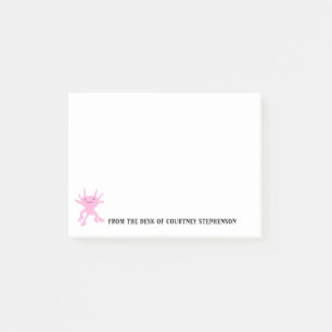 Cute Axolotl Pink Salamander Personalized Post-it Notes