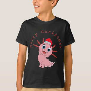 Cute Axolotl Santa Merry Christmas T-Shirt