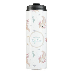 Cute Axolotl School Kids Personalized Thermal Tumbler