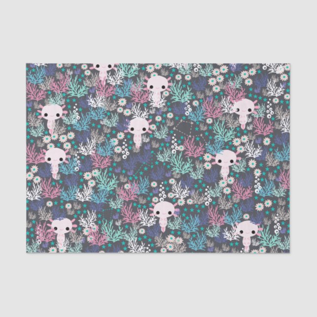 Cute Axolotl Tissue Paper (Front)