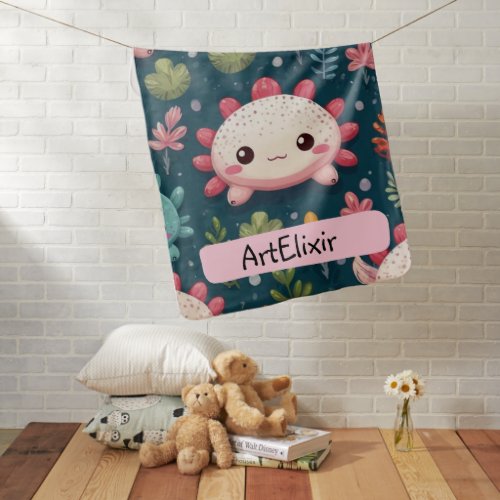 Cute Axolotl Unique Print Baby Blanket