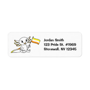 Cute Axolotl with Maverique Pride Flag LGBTQ+ Label